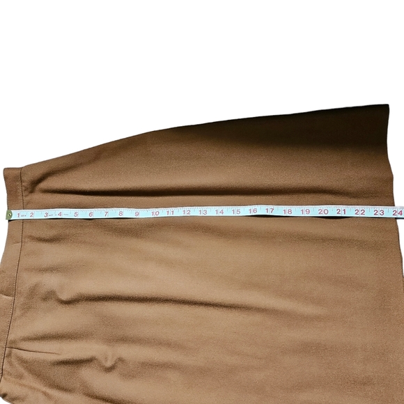 Vintage straight midi skirt hand made cinnamon brown wool blend lined size M - Picture 9 of 9